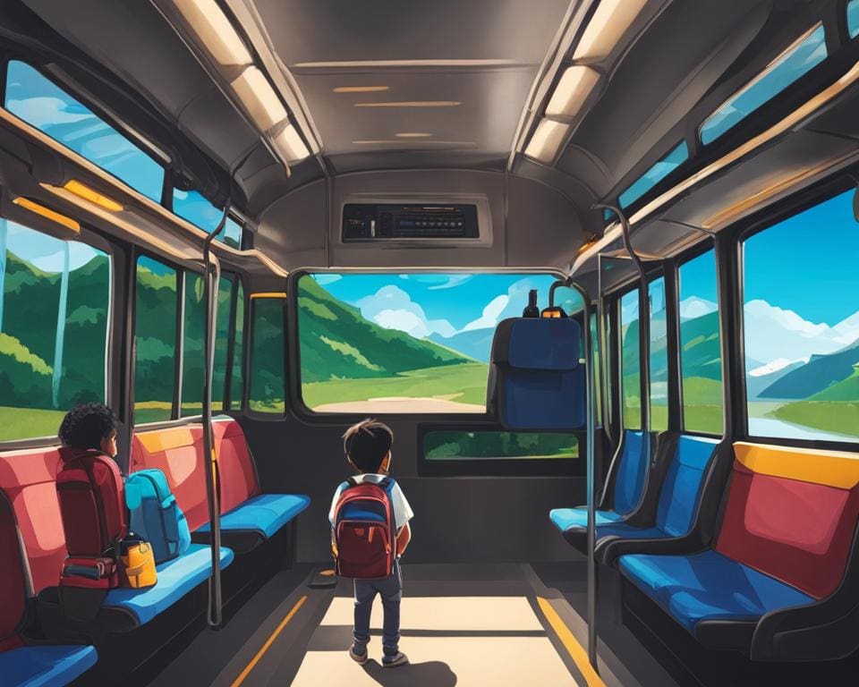 kinderen alleen met de bus reizen